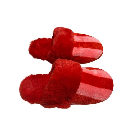 Shiraleah Shoes - Shiraleah Pink Red Fuzzy Slippers Women's Size 9-10 L/XL NWOT Soft Slip-On Comfy